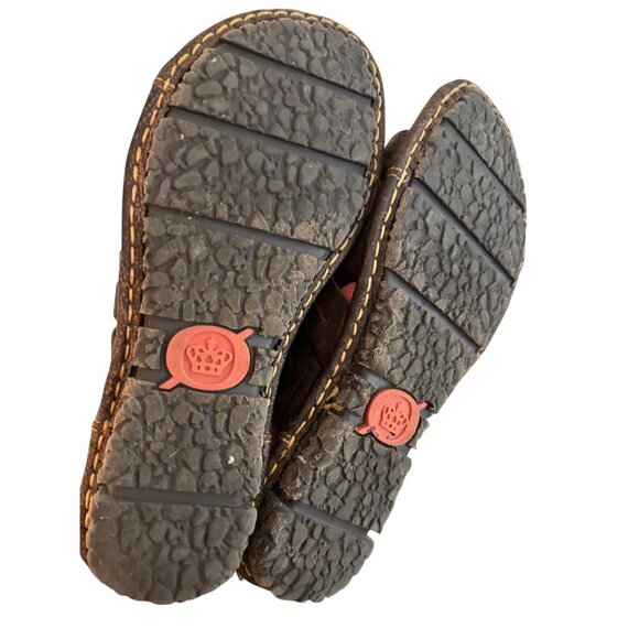 Born Laramie Full Grain Leather Dark Brown Slide Sandals Womens - Picture 6 of 10